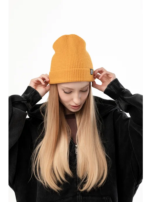 БОРДШОП1 Шапка Вафл горчичный (OneSize), желтый, фото 7