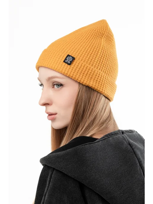 БОРДШОП1 Шапка Вафл горчичный (OneSize), желтый, фото 8