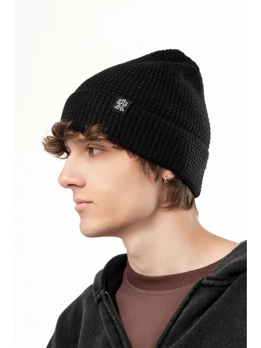 БОРДШОП1 Шапка Вафл горчичный (OneSize), черный