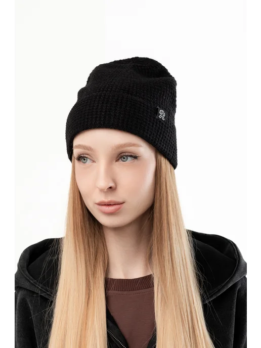 БОРДШОП1 Шапка Вафл горчичный (OneSize), черный, фото 3