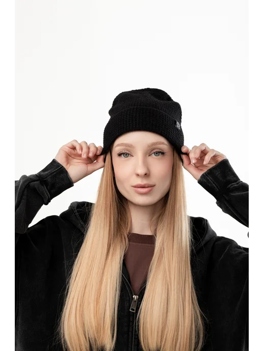 БОРДШОП1 Шапка Вафл горчичный (OneSize), черный, фото 5