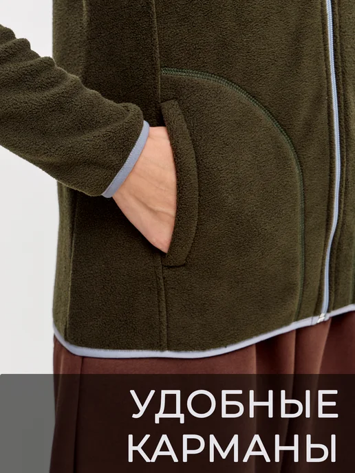 KRASSUS Толстовка флисовая на молнии без капюшона, серый, фото 6