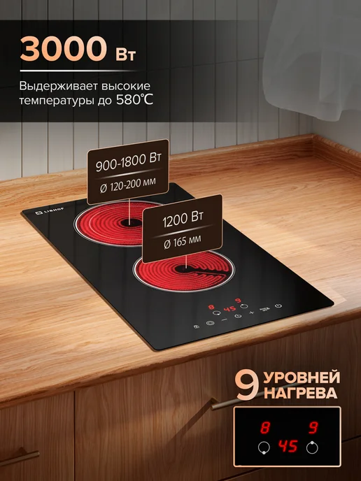 Libhof Варочная панель электрическая 2 конфорки, вариант, фото 3
