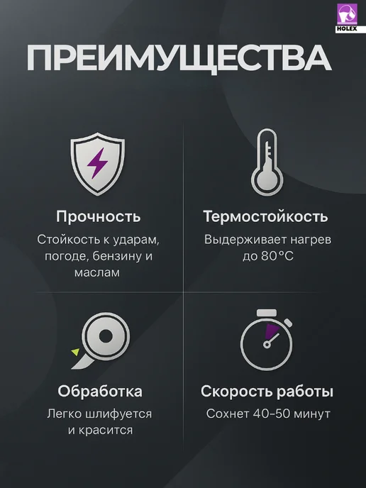 Holex Ремкомплект со стекловолокном для бамперов авто, желтый, фото 2