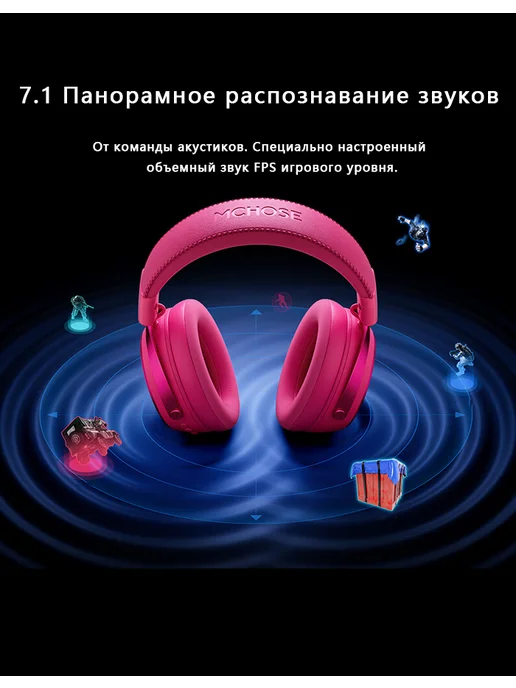 MCHOSE X9 с микрофоном Игровые наушники, черный, фото 4