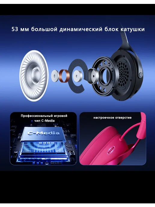 MCHOSE X9 с микрофоном Игровые наушники, белый, фото 5