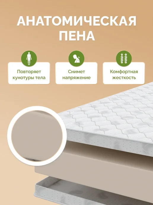 FLORASOFT Топпер матрас 150х180 FLORA TOP 8x4 с резинками по углам, 150x180, фото 3