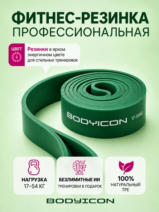 BODY ICON Резинка для фитнеса и подтягивания 17-54 кг, 54 кг