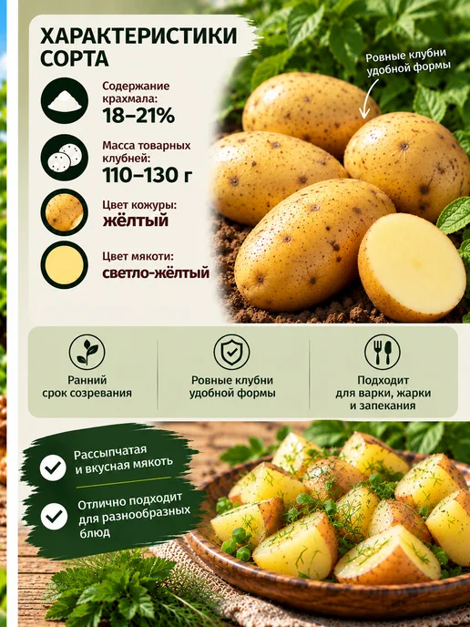 Myfanza Картофель семенной Навигатор, 2 кг, 2 кг, фото 2