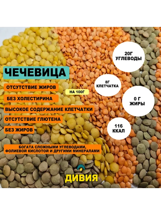 Дивия Алтайская Чечевица жёлтая 5кг, 5 кг, фото 2