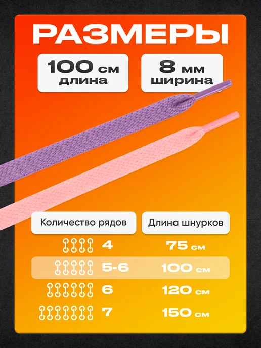 Шнурки черные набор 100 см 2 пары, фиолетовый, фото 2