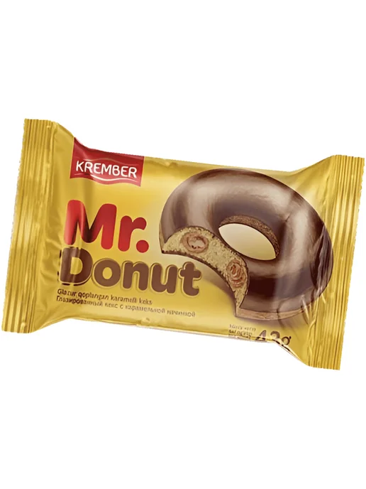 Кекс Krember Mr. Donut глазированный с карамелью 43 г, 43 г