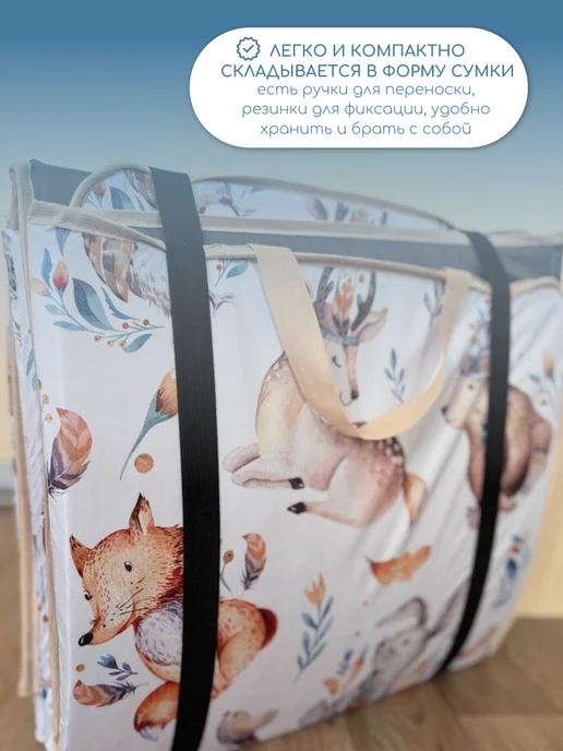 lolo_store Коврик детский для ползания для новорожденных, голубой, фото 5