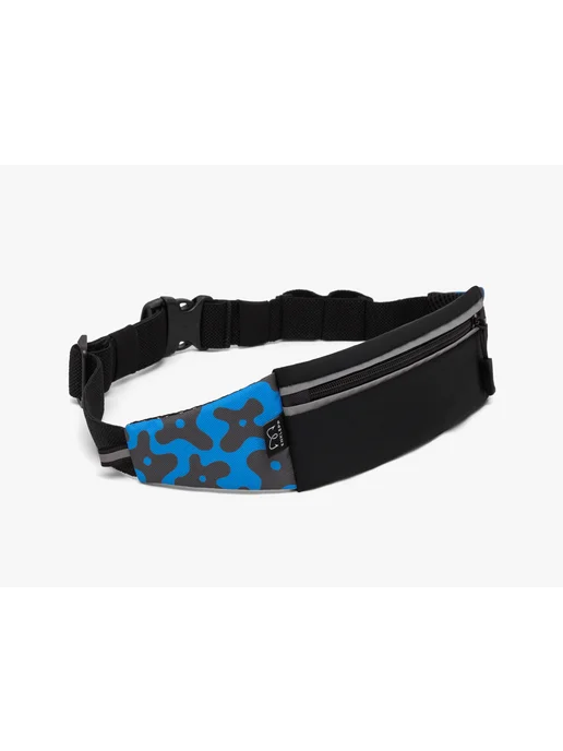 Enklepp Пояс для бега Run Belt 365 trap-black flowers-blue, синий, фото 2