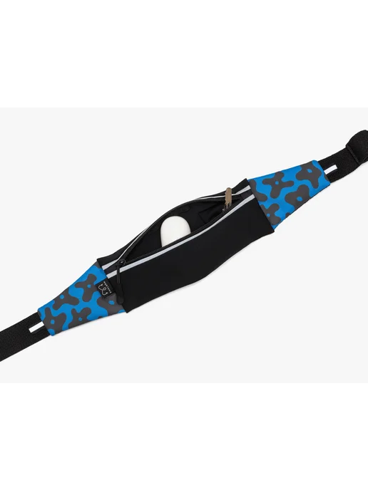 Enklepp Пояс для бега Run Belt 365 trap-black flowers-blue, синий, фото 5