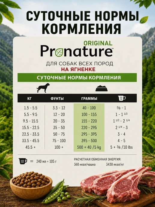 Сухой корм Pronature Original для собак, ягненок, 15 кг, фото 5