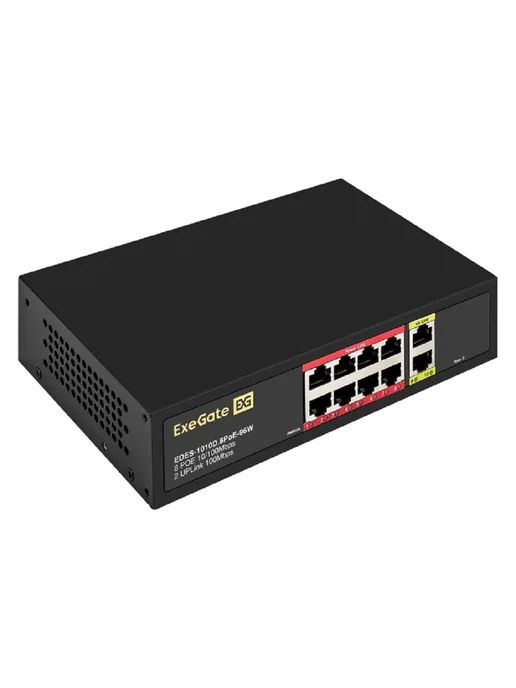 EXEGATE Коммутатор EDES-1010D.8PoE-96W 10 портов 100 Мбит сек, 96 Вт, фото 2