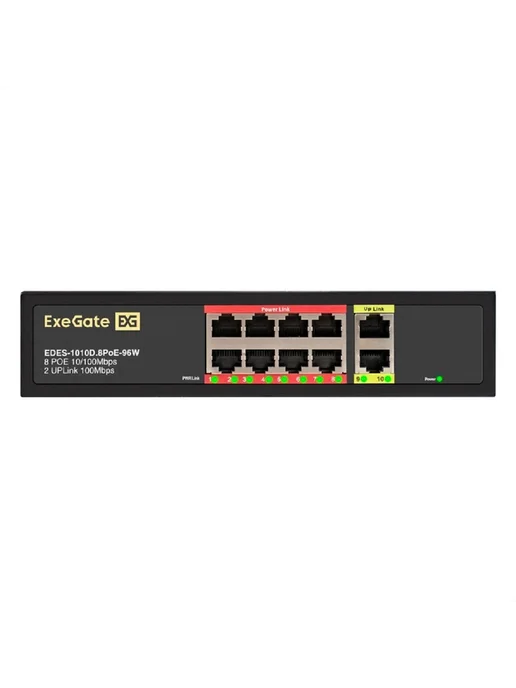 EXEGATE Коммутатор EDES-1010D.8PoE-96W 10 портов 100 Мбит сек, 96 Вт, фото 3
