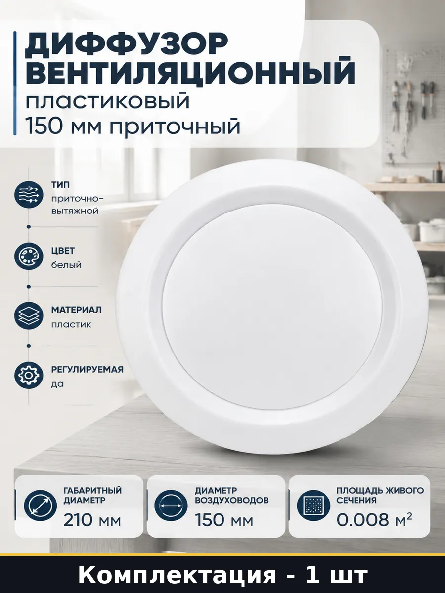 Диффузор вентиляционный пластиковый 150 мм приточный