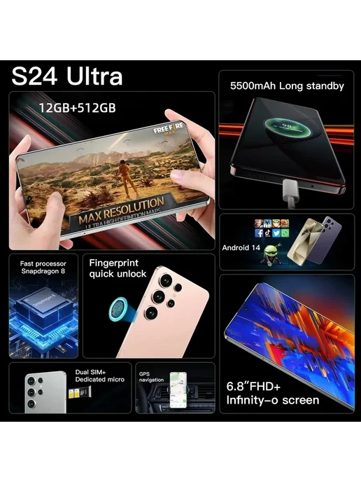 Смартфон S24 Ultra Bb24 12/512 ГБ, белый, фото 3