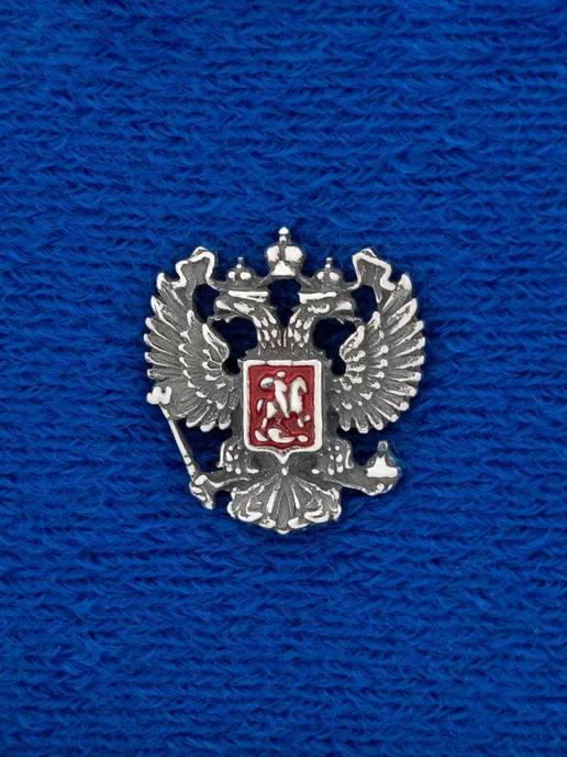 Красная Пресня Серебряный значок на лацкан пиджака герб Российский 13х13 мм, 13x13 мм, фото 3