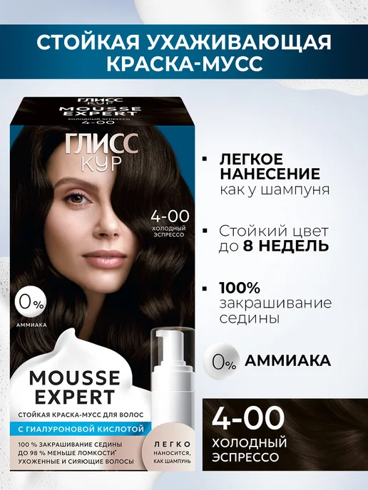 Глисс Кур Стойкая краска-мусс для волос 4-65 Шоколадный каштан, вариант