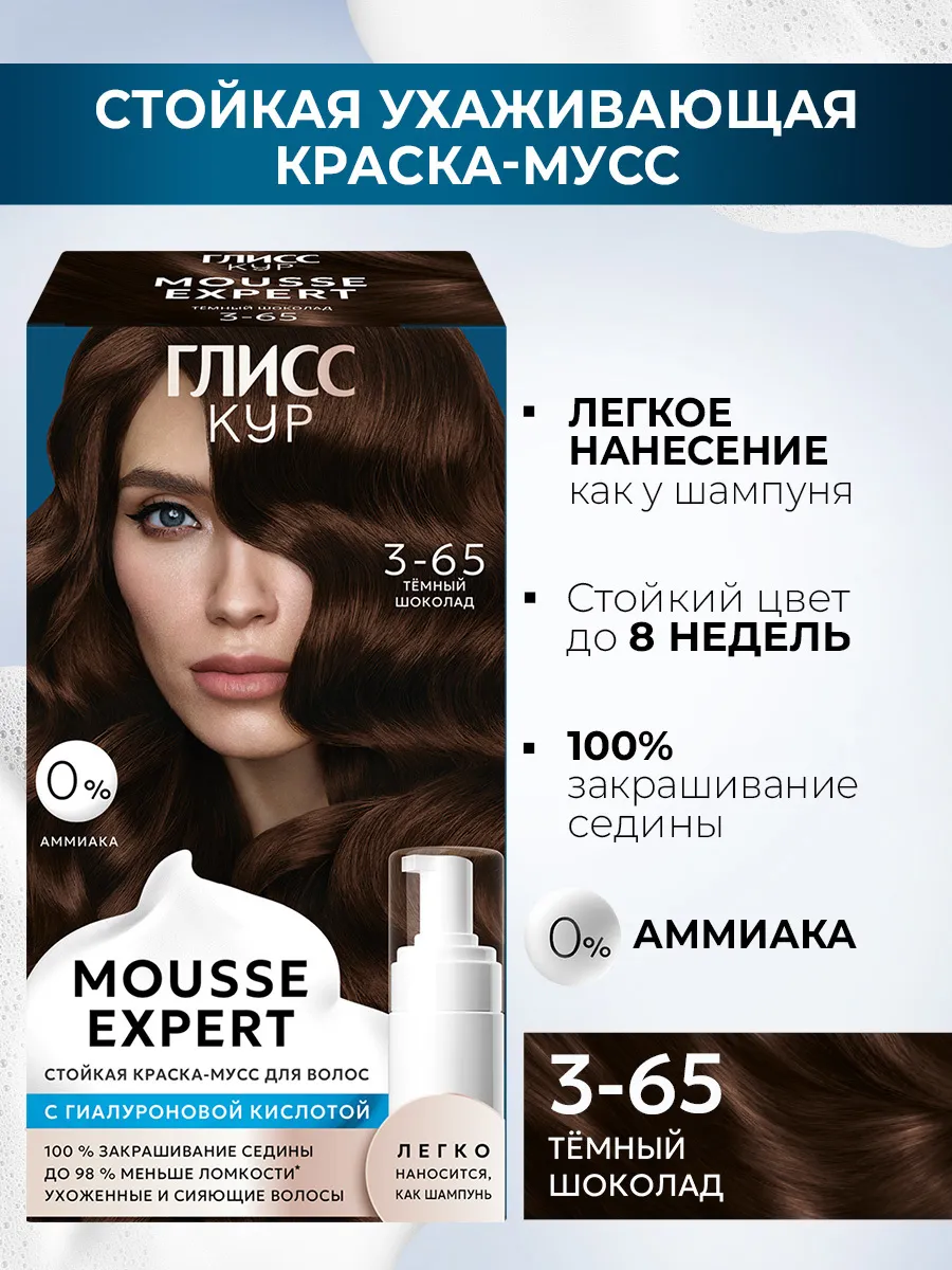 Стойкая краска-мусс для волос 3-65 Темный шоколад