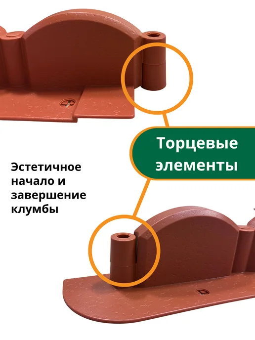 Мастер сад Садовый бордюр пластиковый Волна 3,2м (10 секций) коричневый, 3,2 м, серый, фото 7