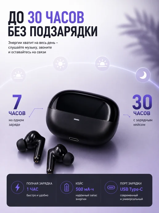 Device Outlet Наушники беспроводные для iphone и андроид, черный, фото 5