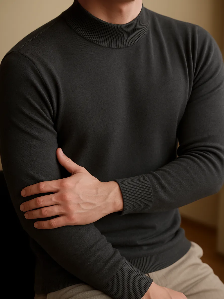 Свитер с горлом тонкий пуловер