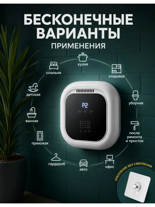Озонатор воздуха для квартиры и авто дезинфекция, вариант, фото 7