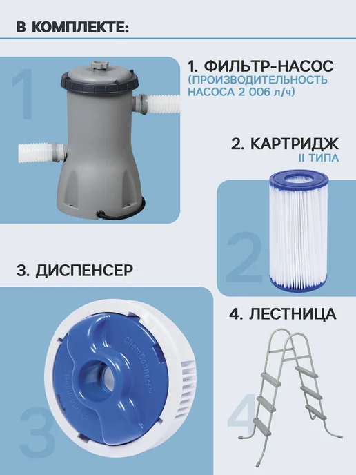 Bestway Бассейн каркасный для плавания, серый, фото 2