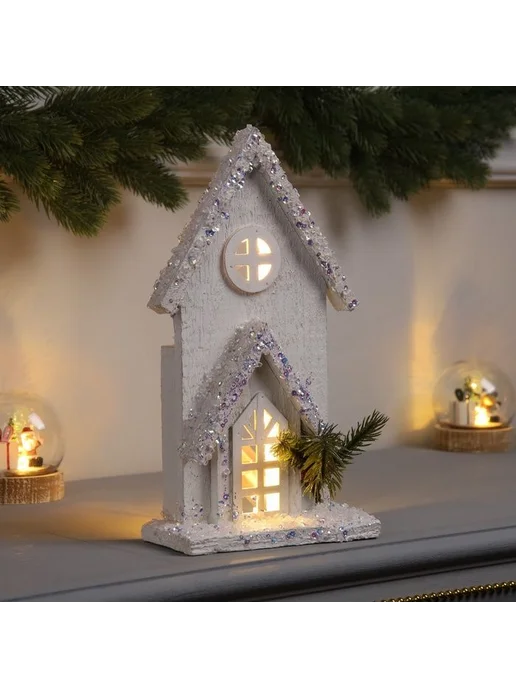 Luazon Lighting Светодиодная фигура "Изба белая", настольный светильник, белый, фото 2