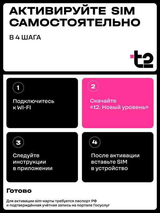 t2 Сим карта Т2 Тариф MLBB Владивосток, вариант, фото 3