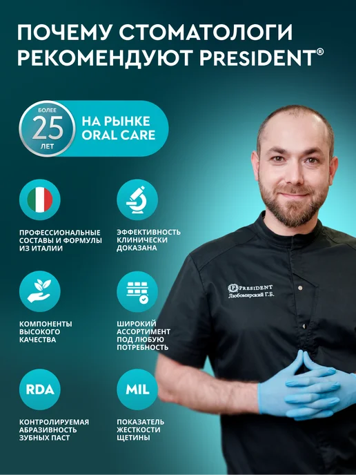PRESIDENT Набор ополаскиватель White Ежедневное отбеливание 400 мл 2 ш…, 400 мл, фото 8