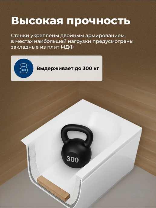Aquanet Ванна акриловая 150x70 Акванет Аргента Ванна, каркас, 150x70, фото 4