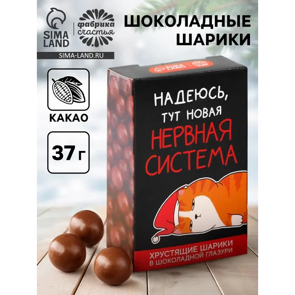 Шоколадные шарики «Нервная система» в коробке, 37 г.