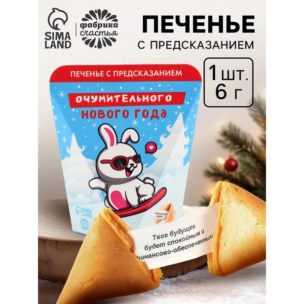 Печенье с предсказанием «Очумительного Нового года», 6 г