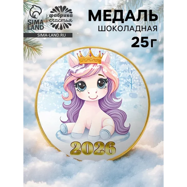 Шоколадная медаль «Новый год. Символ 2026», 25 г