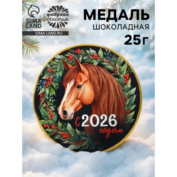 Шоколадная медаль «с новым 2026 годом», 25 г