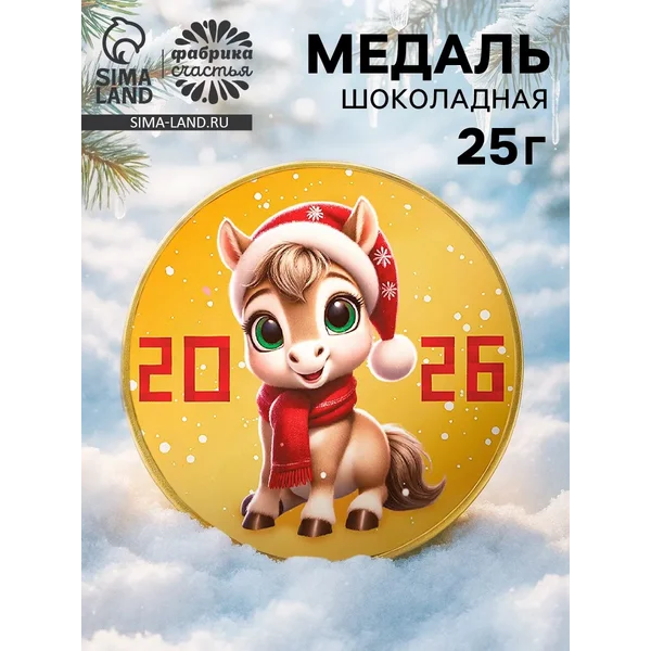 Шоколадная медаль «Символ года 2026», 25 г