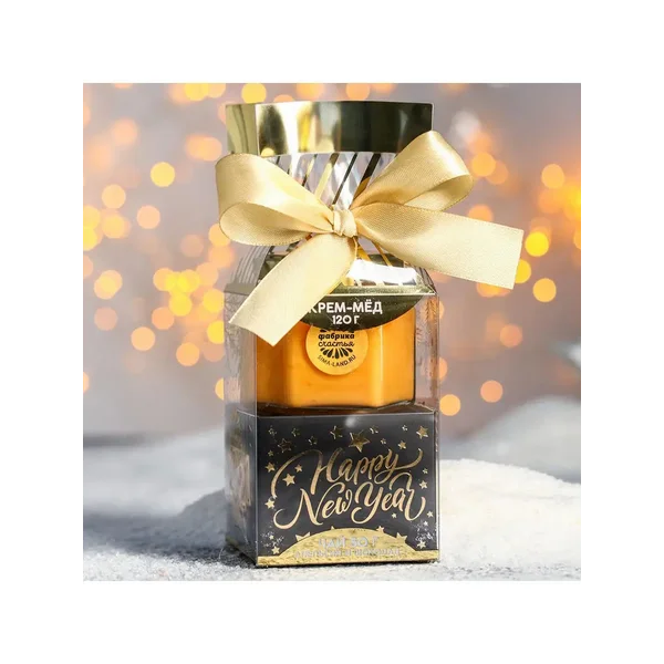 Подарочный набор Happy New Year чай 50 г, крем мёд 120 г