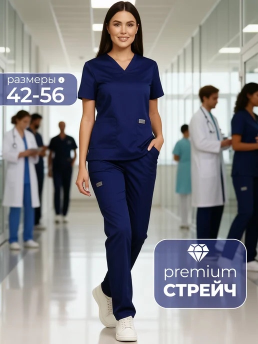 LeMedSmi Медицинский костюм, синий, фото 12