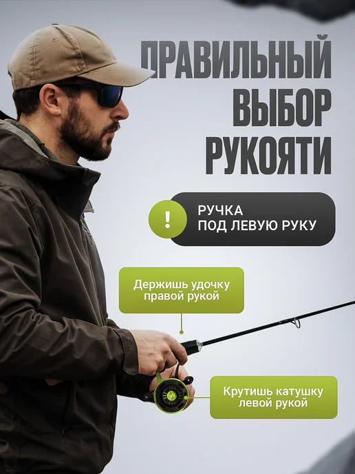 Рыбалка Life Катушка для удочки BD60L GREEN под левую руку, зеленый, фото 5