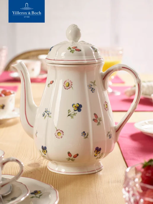 Villeroy & Boch Кофейник на 6 персон 1250 мл, Petite Fleur, Премиум-Фарфор, 1,25 л