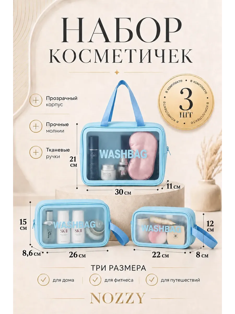 Косметичка дорожная большая для косметики