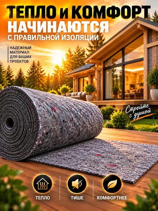 Термовойлок для теплоизоляции 1м x 2м, 1 м, 2 м, фото 6