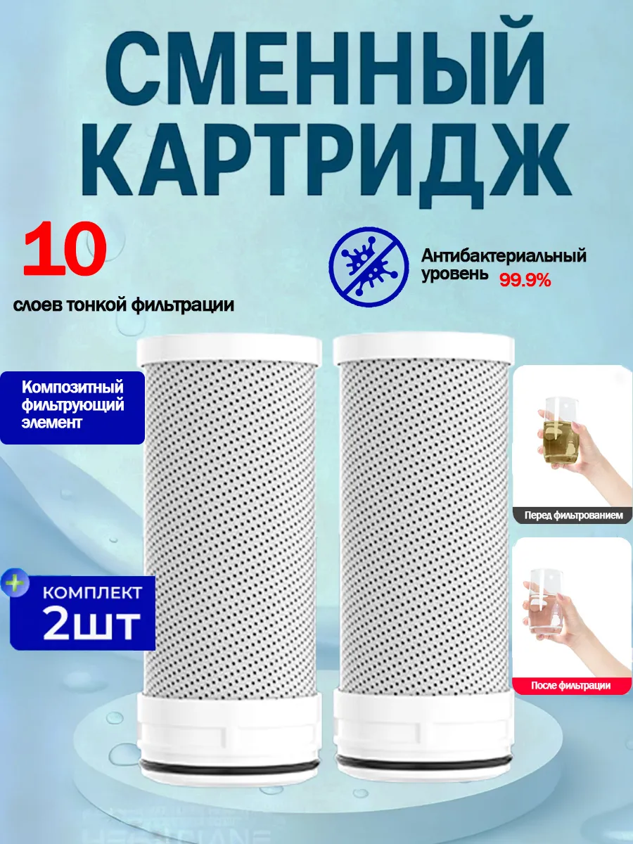 Композитный антибактериальный фильтрующий элемент,2 шт
