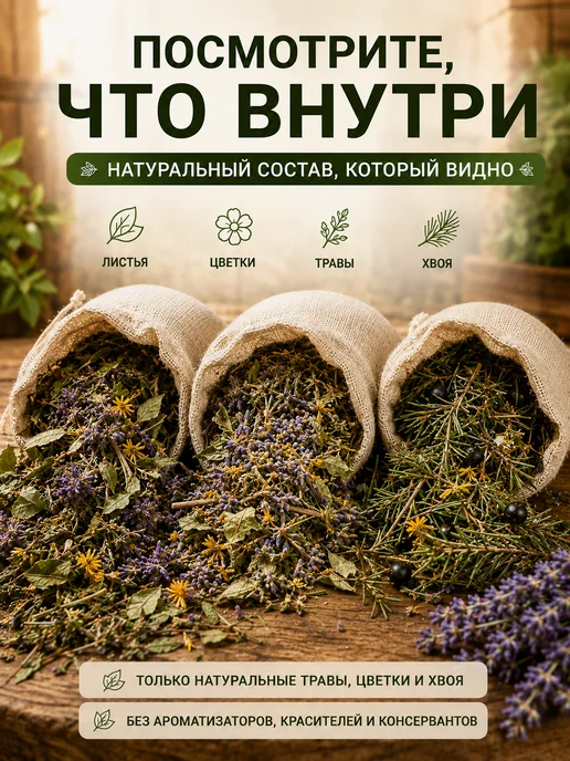 SPANDY HOME Набор запарок для бани в мешочках с травами подарочный, вариант, фото 3