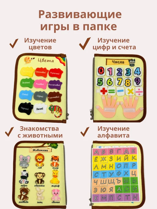 Бизиборд мягкий дорожный- развивающая игрушка в подарок, желтый, фото 6